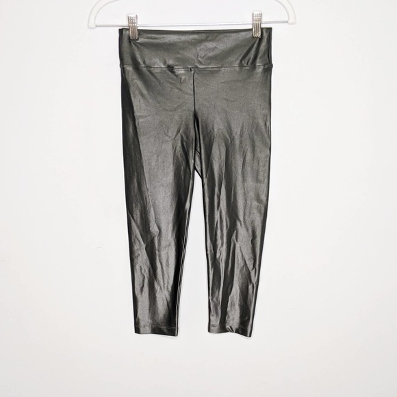 KORAL • Gunmetal Lustrous Hi Rise Capri Leggings M - Picture 2 of 8